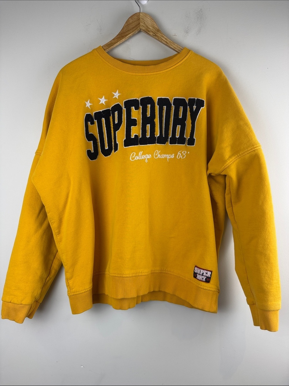 Superdry Mustard Yellow College Champs Varsity Crewneck Sweatshirt